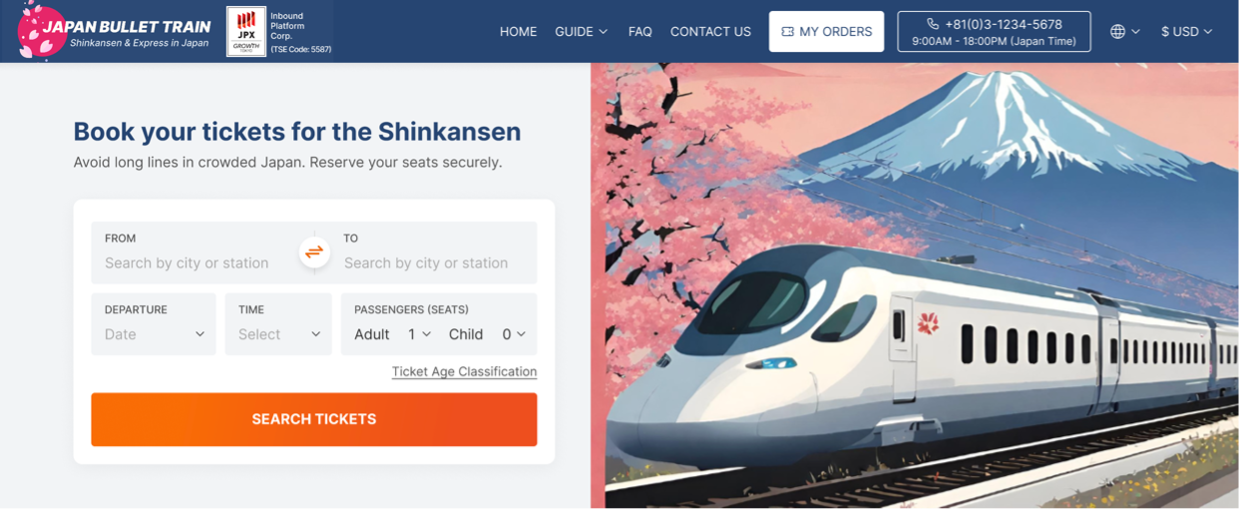 JAPAN BULLET TRAIN Shinkansen Ticket Service Now Open To JAPAN BULLET TRAIN Shinkansen Ticket Service Now Open To